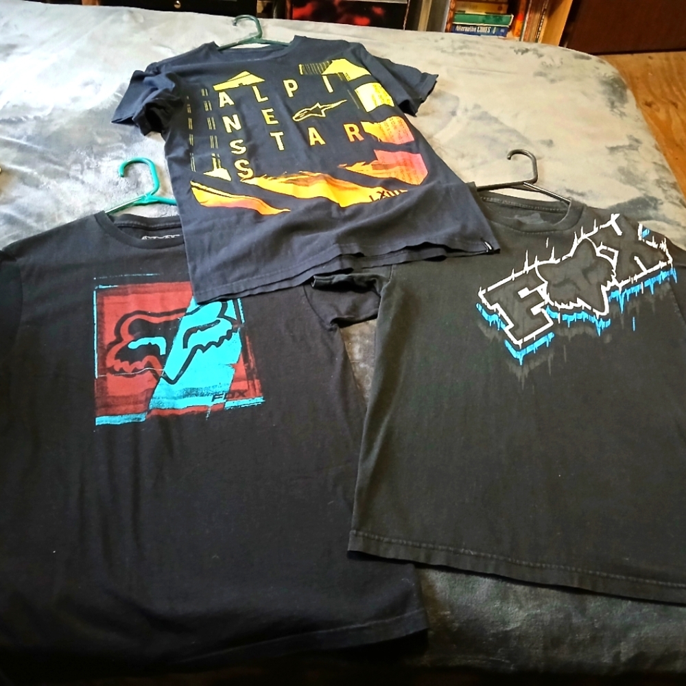 Alpinestars And FOX Black Graphic T-Shirts